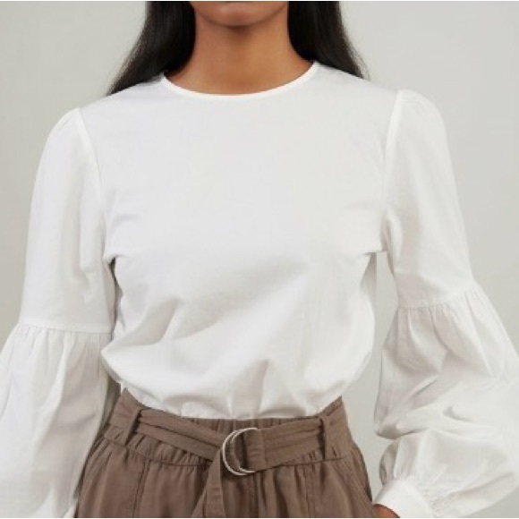 Worthington Tops - Worthington ladies’ large Regency Bishop Sleeve White Blouse ruffled collar
